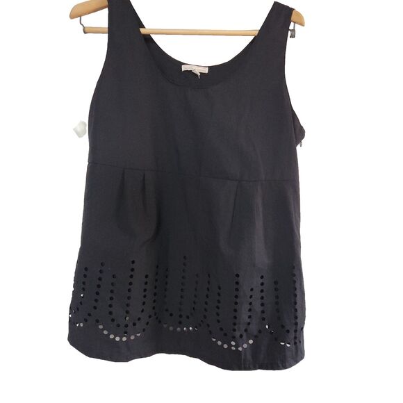 Gap Maternity Black Sleeveless Tunic Top  Medium - Laser Cut Detail  Lightweight - Picture 2 of 7